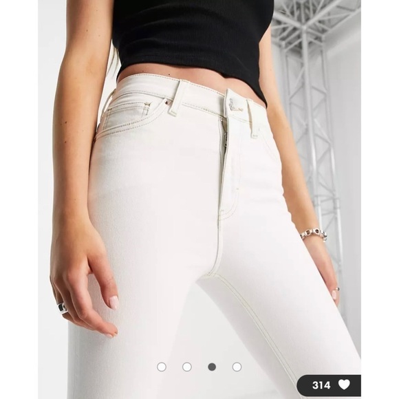 Topshop Jamie High Rise Skinny Ankle Jeans Jegging in Off White US 10 - Picture 2 of 12